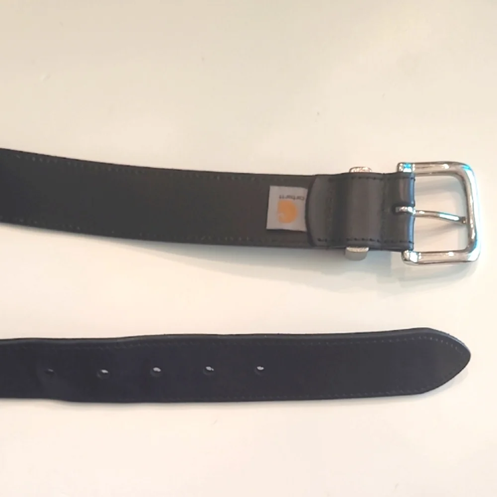 Carhartt Leather Genuine Leather Belt Debossed Brand Logo Adjustable Size 48